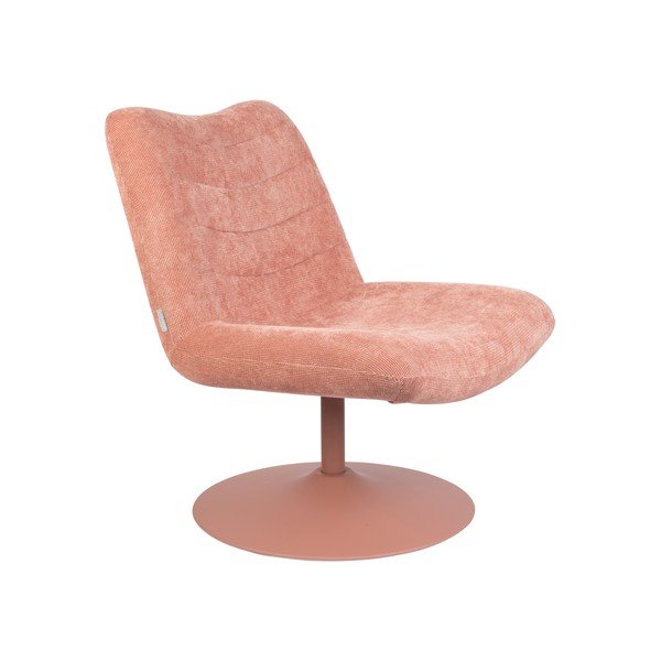Růžové sametové křeslo Bubba – Zuiver