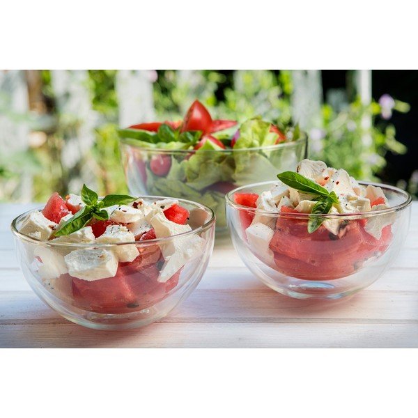 Skleněná dvoustěnná servírovací mísa Vialli Design Double, 500 ml-image-2