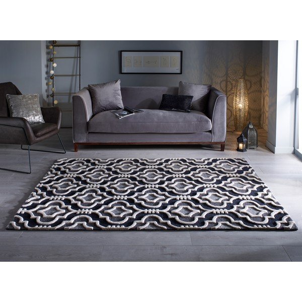 Šedý vlněný koberec 290x200 cm Moorish Amira - Flair Rugs-image-1