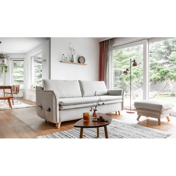 Krémová rozkládací pohovka 225 cm Charming Charlie – Miuform-image-4