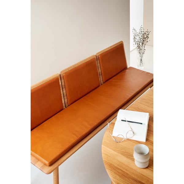 Koňakově hnědá kožená lavice Elba - Hammel Furniture-image-3