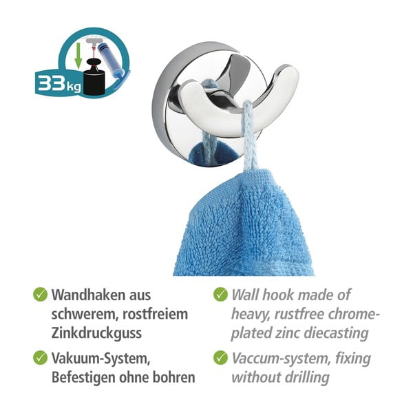 Samodržící háček Wenko Vacuum-Loc Capri Duo, nosnost až 33 kg-image-2