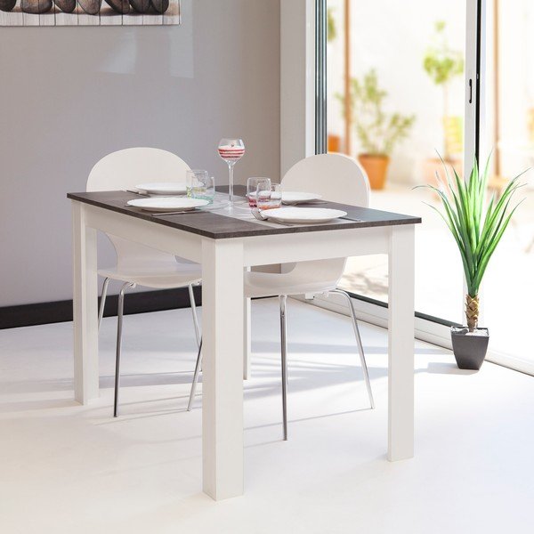 Bílý jídelní stůl s deskou v dekoru betonu 110x70 cm Nice - TemaHome-image-1