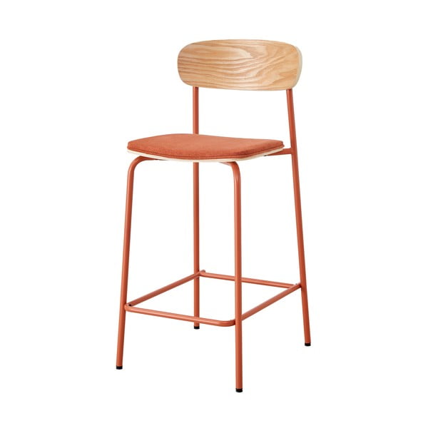 Barové židle v sadě 2 ks v čerevno-přírodní barvě (výška sedáku 66 cm) Adriana – Marckeric-image-2