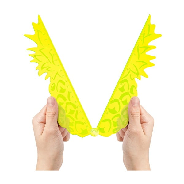 Žluté pravítko ve tvaru ananasu Just Mustard Tropical-image-2