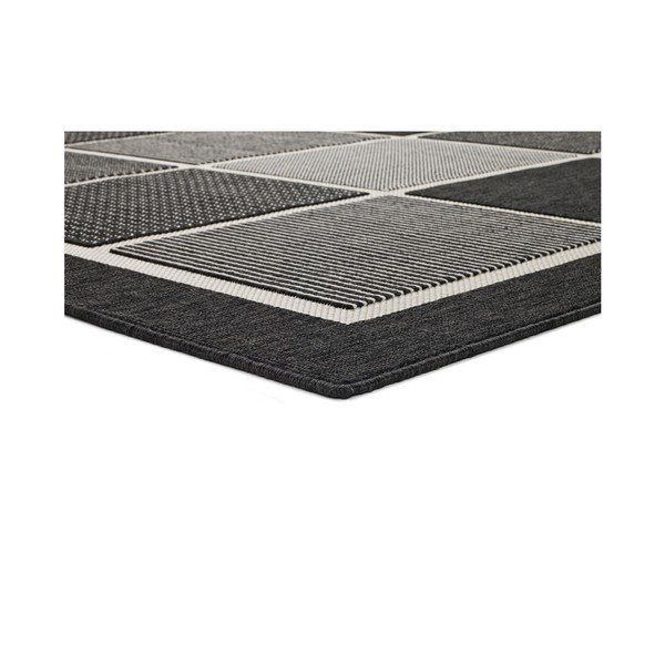 Černošedý venkovní koberec Universal Nicol Squares, 120 x 170 cm-image-1