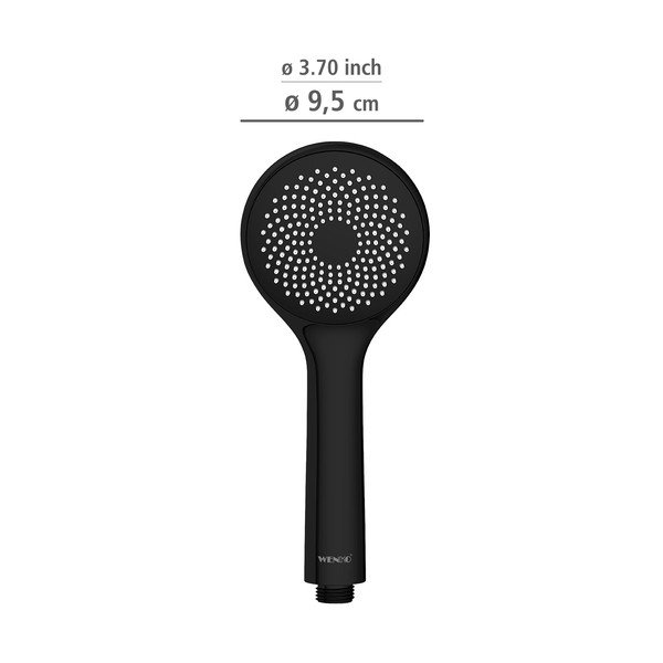 Černá sprchová hlavice Wenko Matt, ø 9,5 cm-image-1