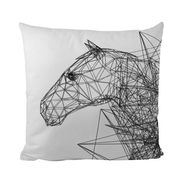 Polštář Black Shake Horse from Wires, 40x40 cm