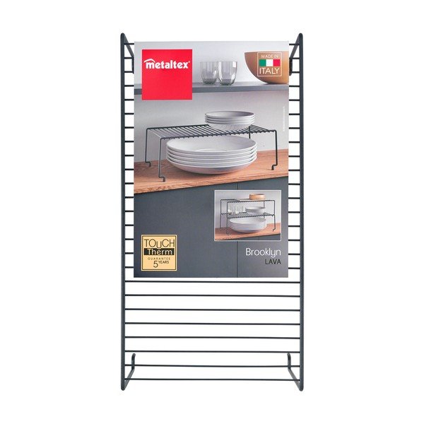 Černá přídavná police do kuchyně Metaltex Brooklyn Lava-image-4