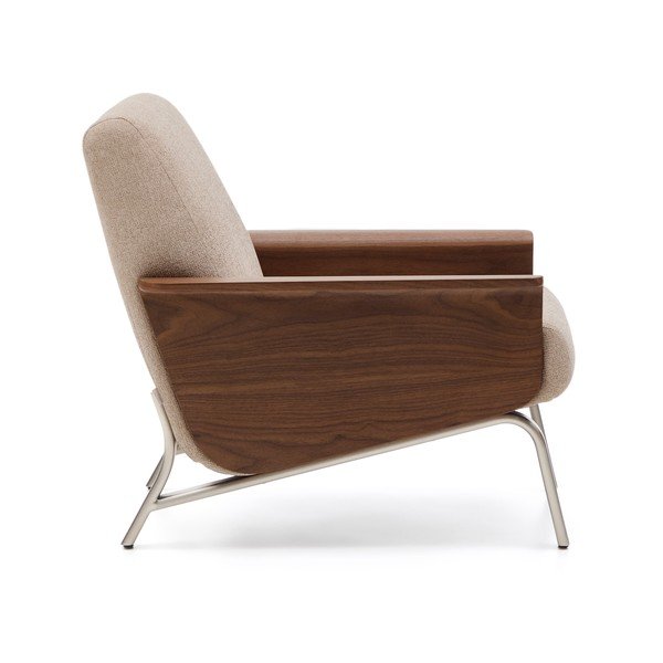 Světle hnědé žinylkové křeslo Amsen – Kave Home-image-3