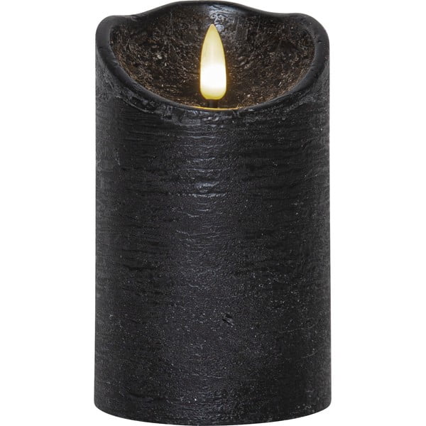 Černá vosková LED svíčka Star Trading Flamme Rustic, výška 12,5 cm