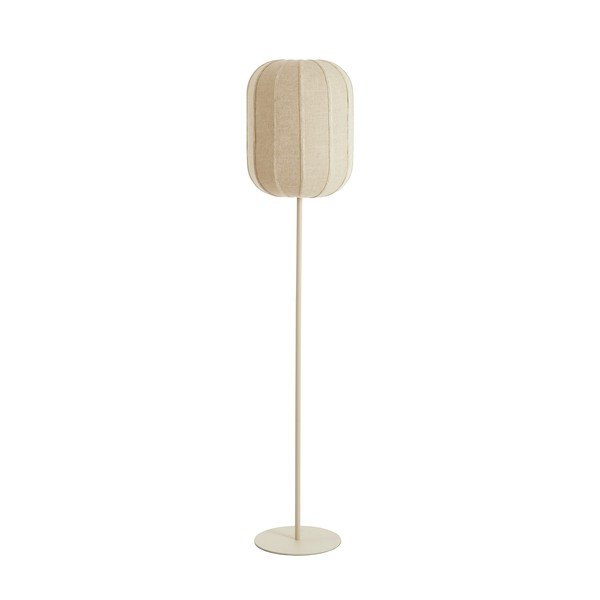 Krémová stojací lampa s textilním stínidlem (výška 165 cm) Solune – Light & Living
