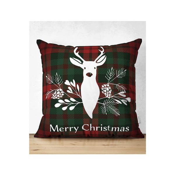 Sada 4 vánočních povlaků na polštář a běhounu na stůl Minimalist Cushion Covers Tartan Christmas-image-4