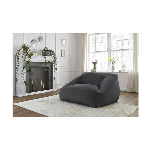 Tmavě šedý sedací vak z umělé kožešiny Lilibet – Bobochic Paris-image-1