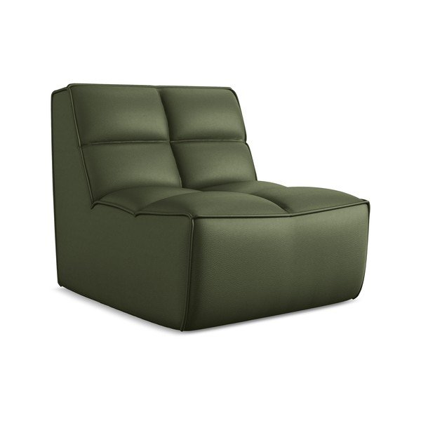 Zelený modul pohovky z imitace kůže Kalai – Makamii-image-2