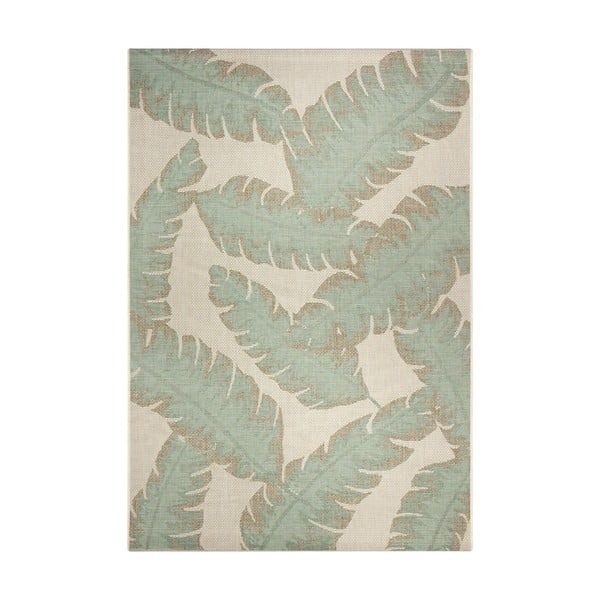 Zeleno-béžový venkovní koberec Ragami Leaf, 140 x 200 cm