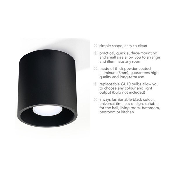 Černé stropní svítidlo Sollux Roda-image-4