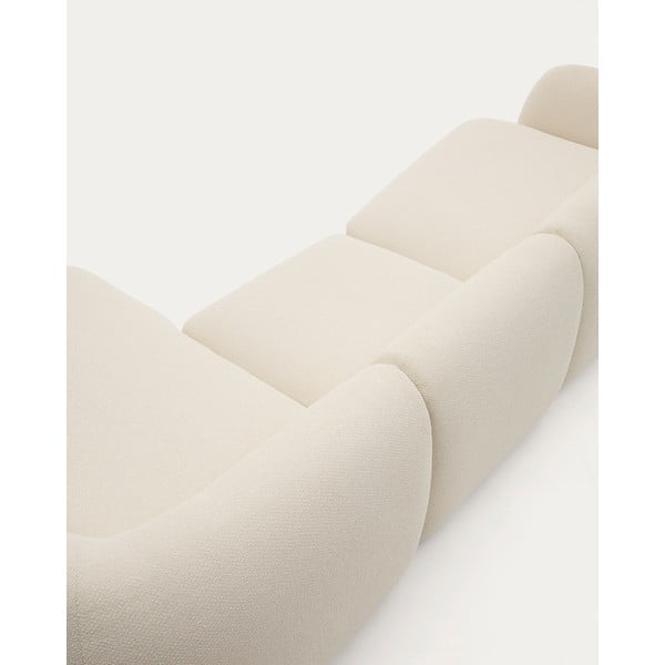 Krémová žinylková rohová pohovka (pravý roh/s lenoškou) Martina – Kave Home-image-1