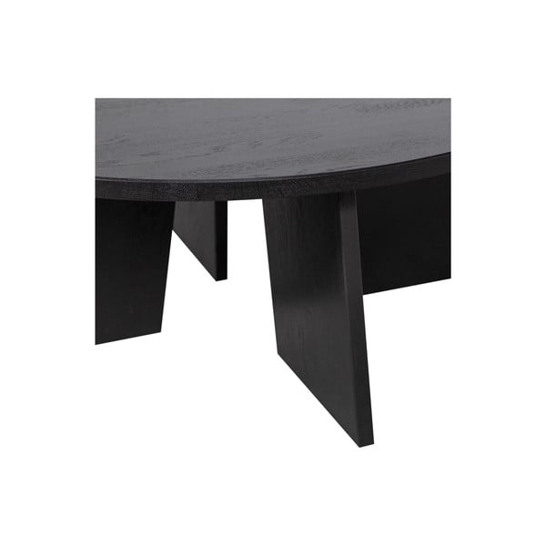 Černý kulatý konferenční stolek ø 90 cm Fries – WOOOD-image-3