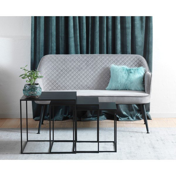 Černé kovové konferenční stolky v sadě 3 ks 50x50 cm Pebble – Unique Furniture-image-1