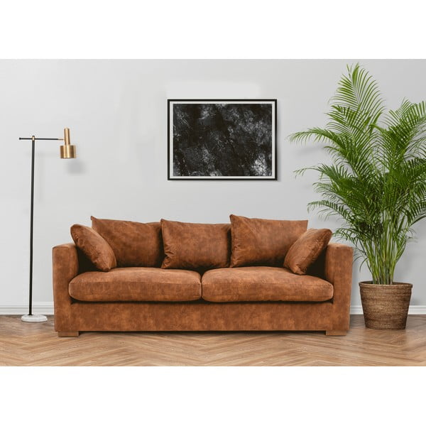 Koňakově hnědá pohovka 220 cm Comfy – Scandic-image-1