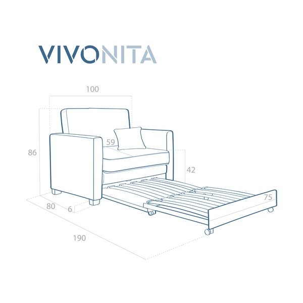 Mátově zelené rozkládací křeslo Vivonita Brent-image-1