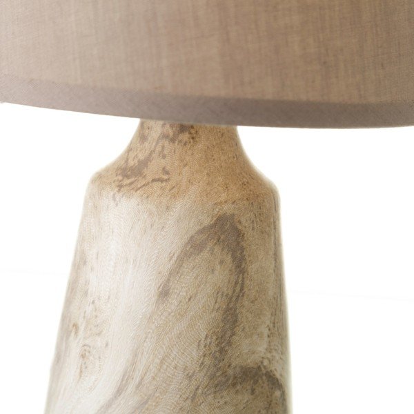 Béžová keramická stolní lampa s textilním stínidlem (výška 28 cm) – Casa Selección-image-3