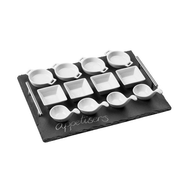 12dílný břidlicový servírovací set Premier Housewares Appetiser, 40 x 30 cm