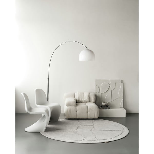 Světle šedý vlněný kulatý koberec ø 200 cm Morphic Organica – Agnella-image-4