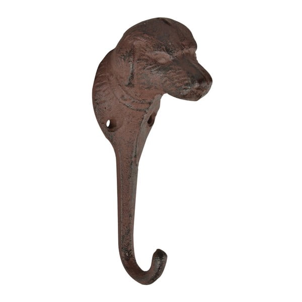Hnědý nástěnný kovový háček Dog – Esschert Design