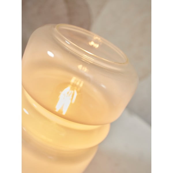 Bílá stolní lampa se skleněným stínidlem (výška 23 cm) Verona – it's about RoMi-image-2