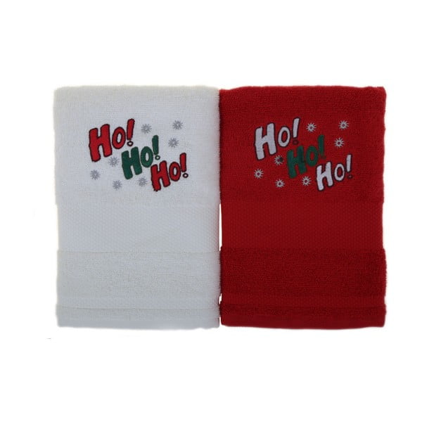 Sada 2 ručníků Ho Ho Red&White, 50 x 100 cm