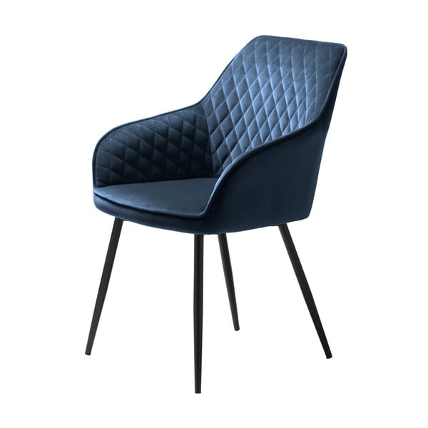 Modrá sametová jídelní židle Milton – Unique Furniture