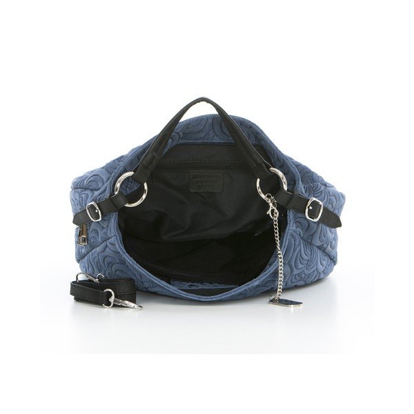 Džínově modrá kožená kabelka Anna Morellini Ada-image-3