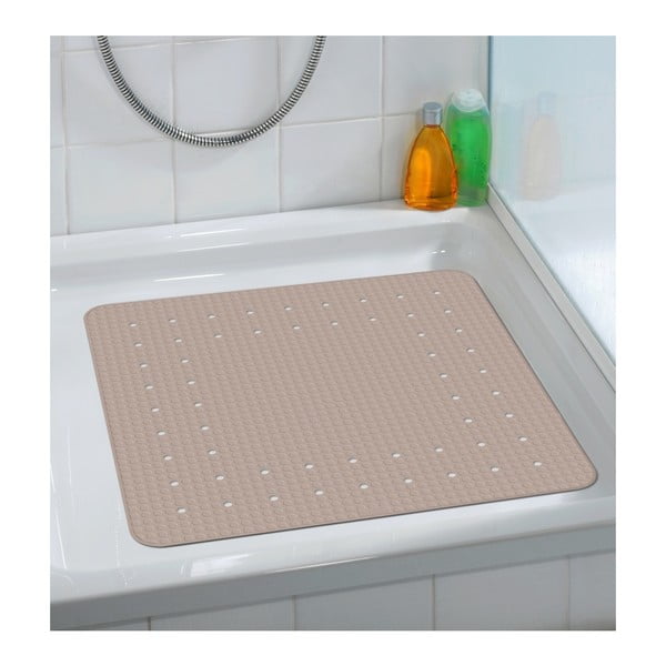 Šedobéžová protiskluzová koupelnová podložka Wenko Mirasol, 54 x 54 cm-image-2