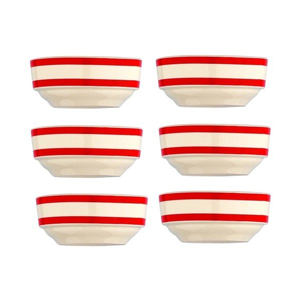 Sada 6 proužkovaných misek Harlek, 12 cm