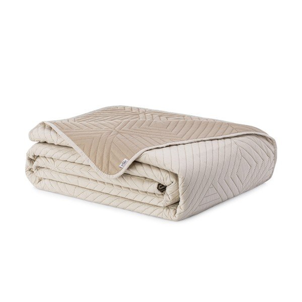 Béžový prošívaný přehoz z mikrovlákna 240x260 cm Softa – Restilo