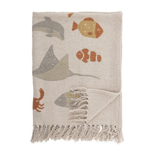 Béžová bavlněná dětská deka 100x80 cm Abaas - Bloomingville Mini-image-3