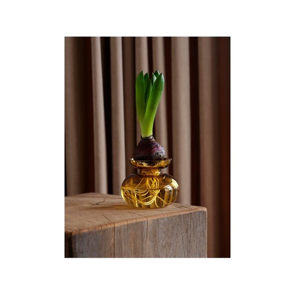 Okrově žlutá skleněná ručně vyrobená váza (výška 9 cm) Inu – Zone-image-3