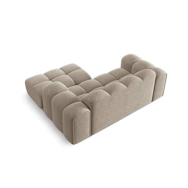 Světle hnědá žinylková rohová pohovka (pravý roh/s lenoškou) Treno – Cosmopolitan Design-image-3