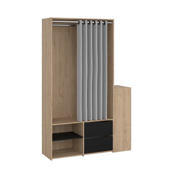 Předsíňová sestava v dekoru dubu v černo-přírodní barvě Kit – Tvilum-image-4