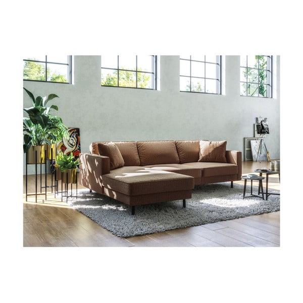 Jílově hnědá rohová pohovka MESONICA Kobo, pravý roh-image-3