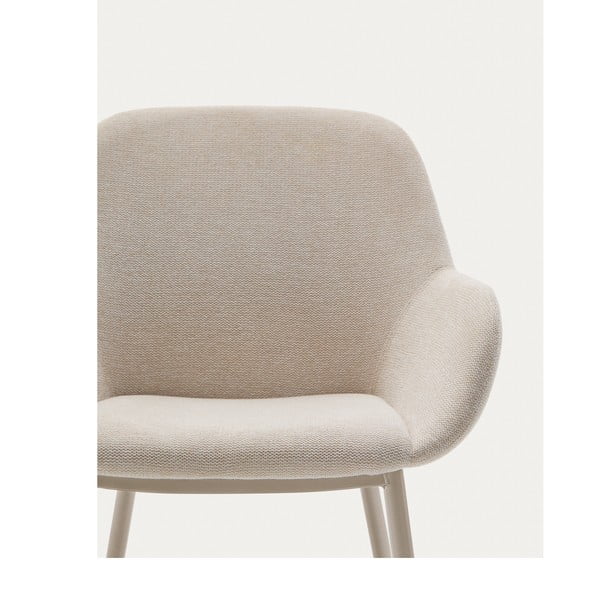 Krémové čalouněné jídelní křeslo Konna – Kave Home-image-1