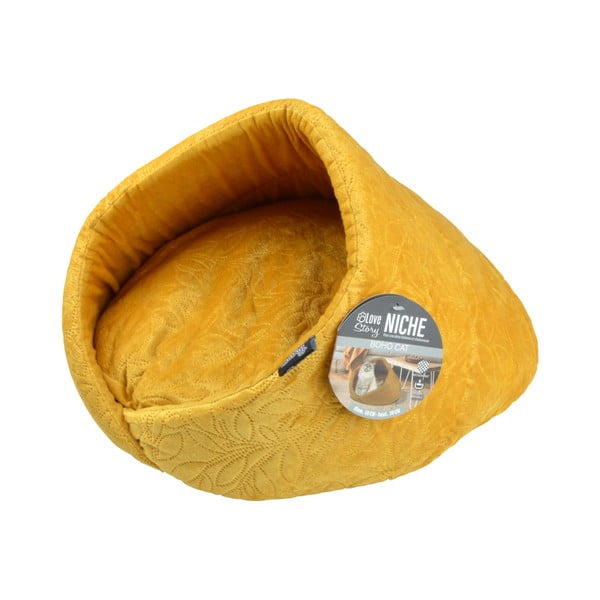 Kukaň pro kočku v hořčicové barvě ø 50 cm – Love Story