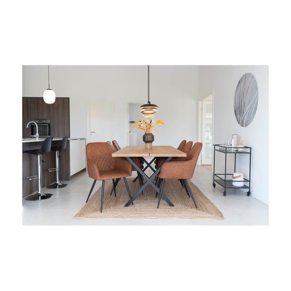 Hnědá čalouněná jídelní křesla v sadě 2 ks s područkami Harbo – House Nordic-image-3