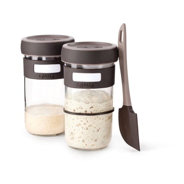 Set na výrobu kvásku se stěrkou 2 ks 700 ml – Lékué
