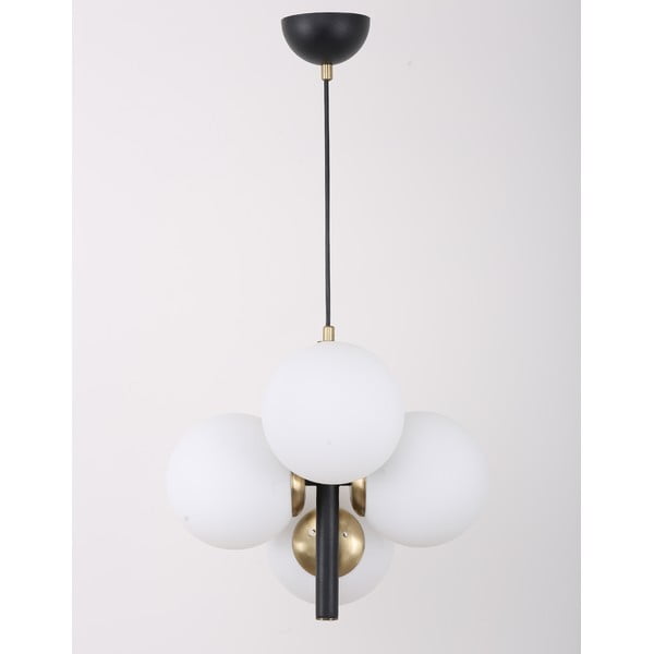 Černo-bílé závěsné svítidlo se skleněným stínidlem ø 15 cm Forte – Squid Lighting-image-3