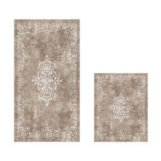 Hnědé koupelnové předložky v sadě 2 ks 60x100 cm – Foutastic