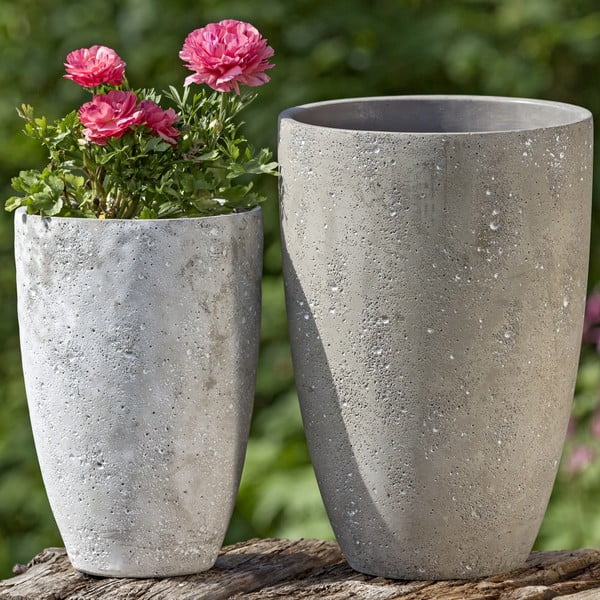Sada 2 dekorativních váz z betonu Boltze