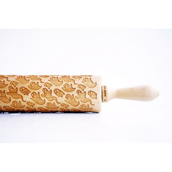 Dřevěný embosovaný váleček na těsto Valek Ghosts-image-1